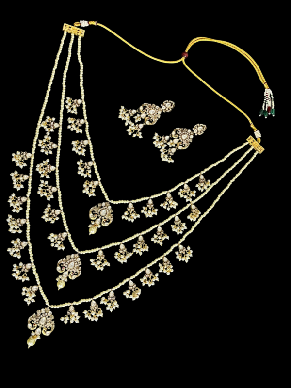 Premium Multi Layered Pearl Beaded Kundan CZ Queen Rani Haar For Stylish Women - Image 2