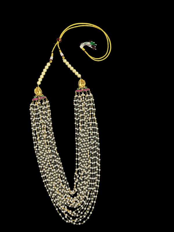 Multi Layered Faux Pearl Beads Long Necklace Jewellery Mala Gift For Stylish women - Image 3