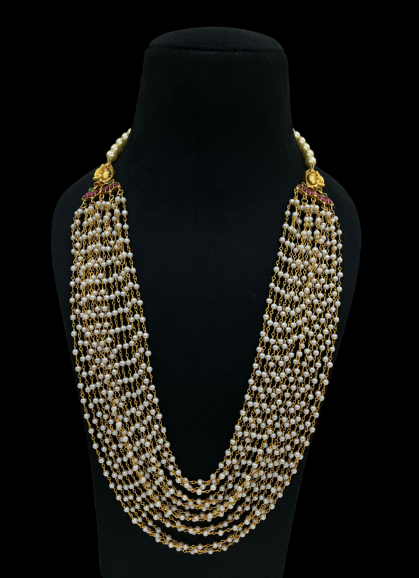 Multi Layered Faux Pearl Beads Long Necklace Jewellery Mala Gift For Stylish women