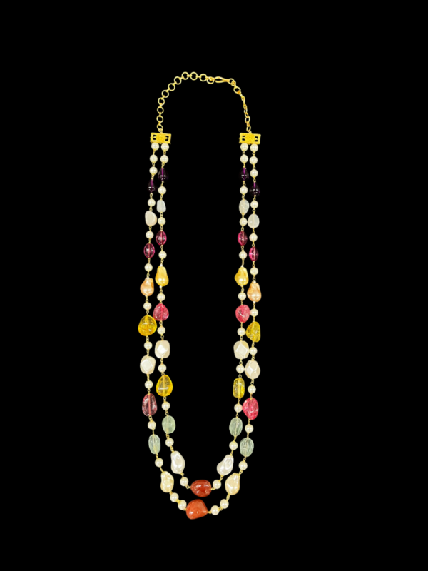 Premium Multi Layered Handmade Painting Pearl Necklace For Stylish Women - Image 2