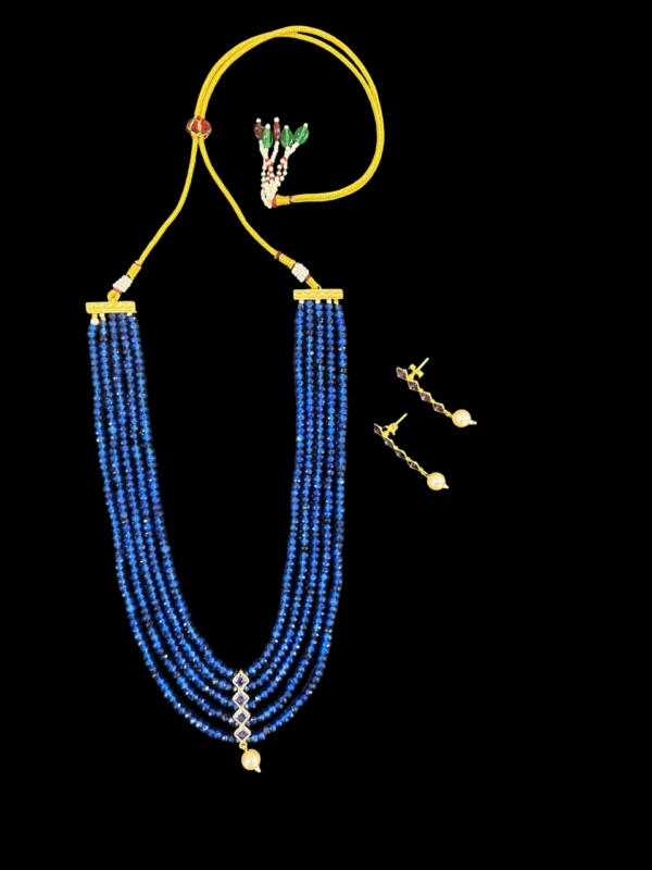 Premium Multi Layerd Beaded Necklace Set with Pearl Pendant and Earrings - Image 7