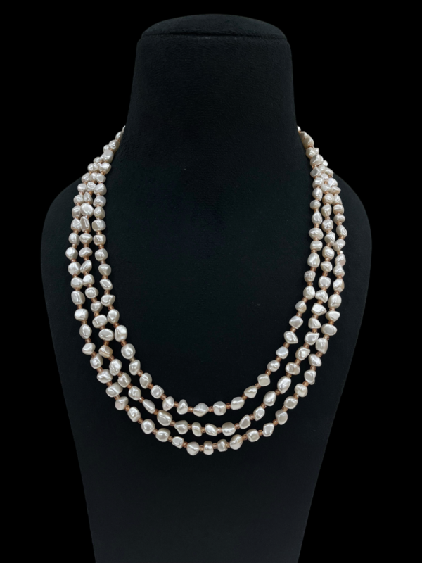 Premium Taiwan Pearl With CZ Beads Multi-Strand Necklace For Stylish Women