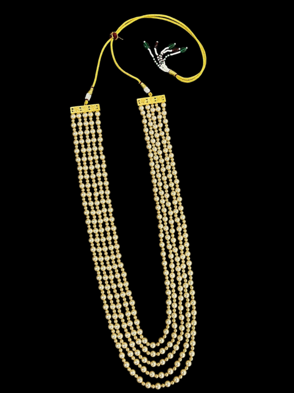 Multi Layered Gold tone Beaded Pearl New Design For Traditional Women - Image 2
