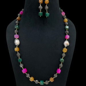 Elegant Multicolor  Shell Pearl Necklace with Earrings Set For stylish Women Gift for her wedding anniversery