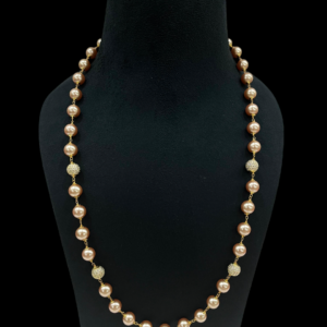 Premium Champagne Pearl Necklace with Chain and Accent Beads For Stylish Women