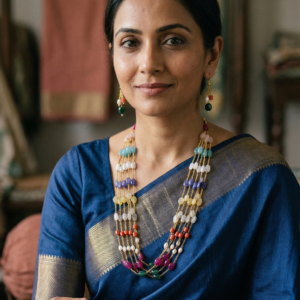 Elegant multi layered gold plated chain necklace for stylish women