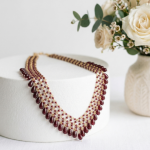 Elegant drop pearl necklace for traditional women gift for wedding anniversery