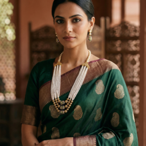 Premium multi layered painting stone pearl necklace for style women