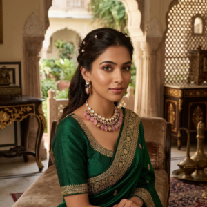 Premium painting pearl with gold plated kundan necklace set for stylish women