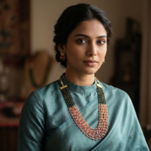 Premium multi layered black beads necklace for stylish women