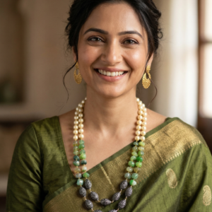 Elegant Pearl Beaded Glass Beads Bollywood Inspired Handmade Party Jewellery