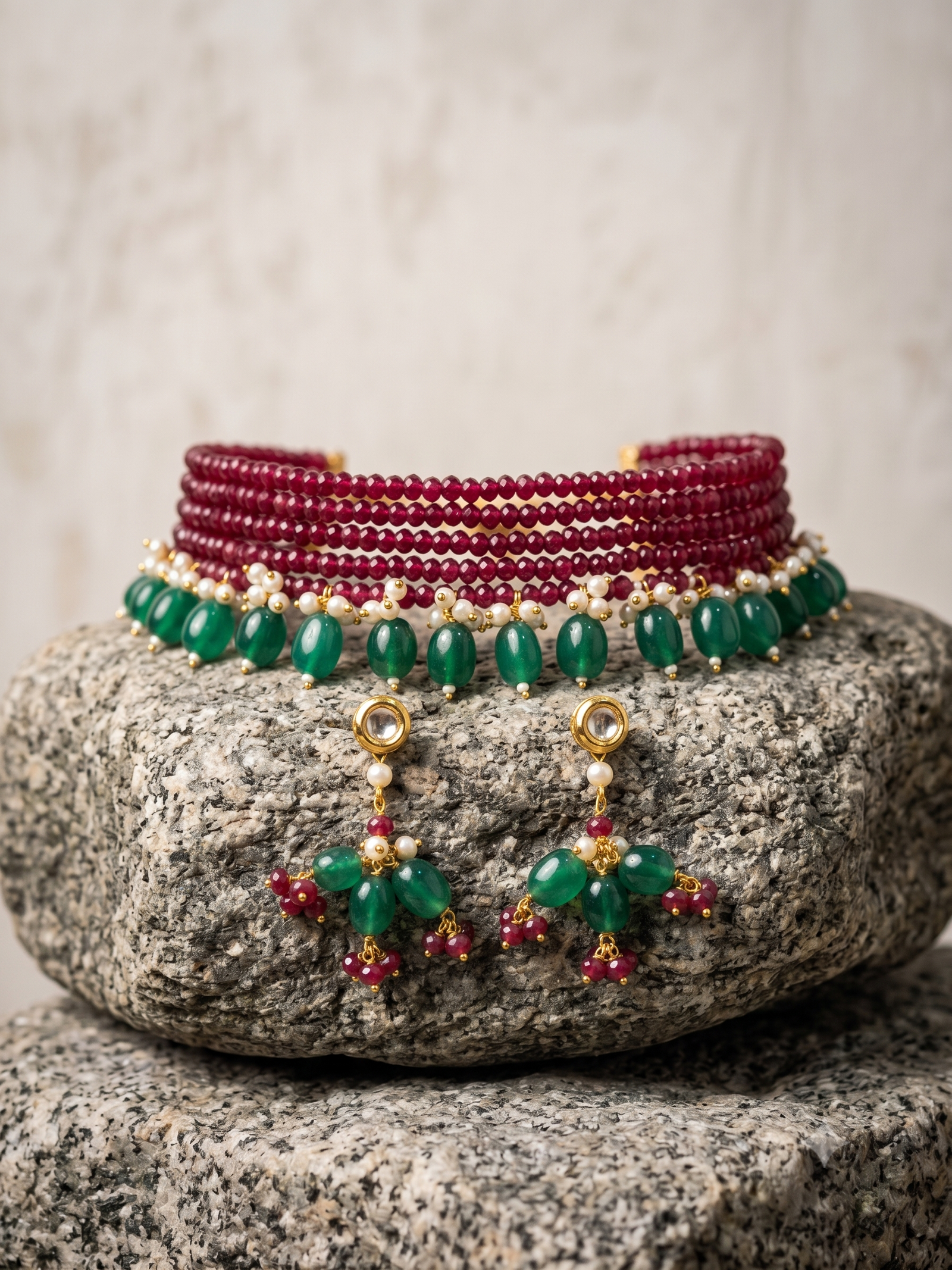 Necklace For Women Multi Color Multi Layered Beaded Stunning Statement Chic Choker Jewellery Set