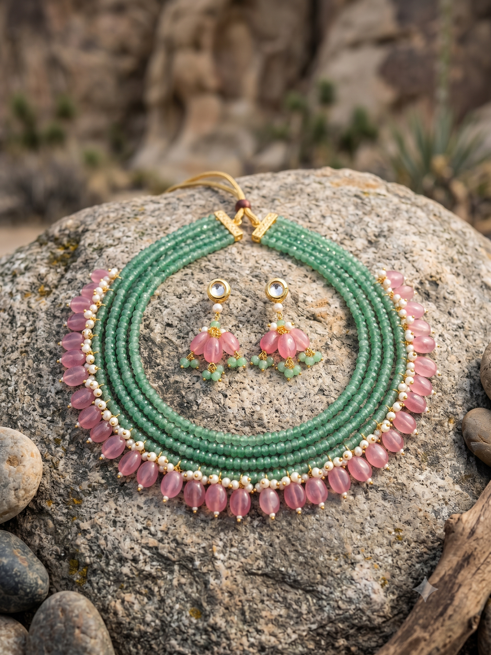 Necklace For Women Multi Color Multi Layered Beaded Stunning Statement Chic Choker Jewellery Set - Image 5