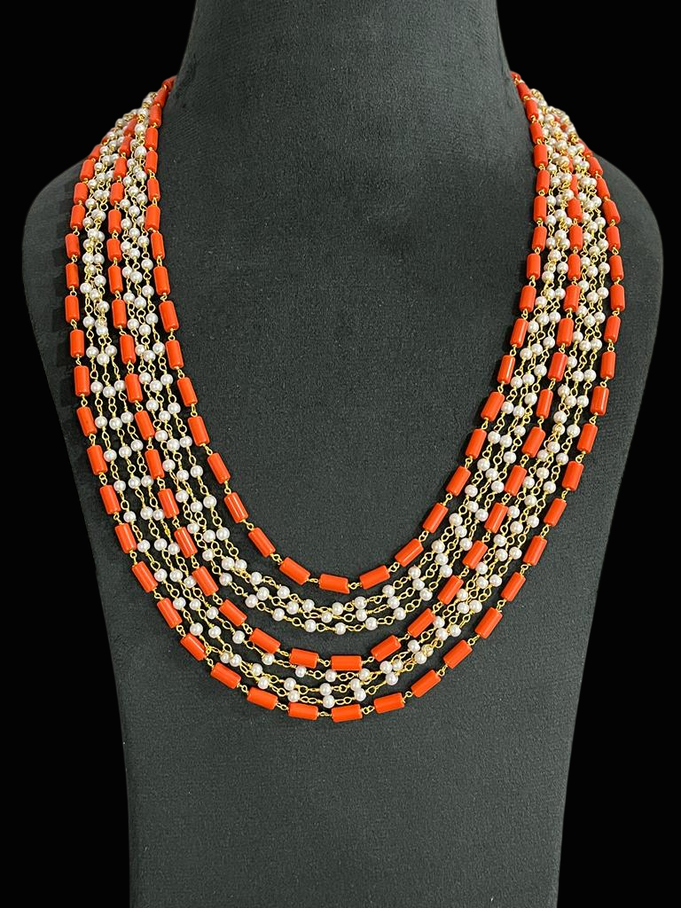 Multi Layered Pearl Beaded Necklace Set With Hooks Earring For Women Gift For Her Women's Jewelry