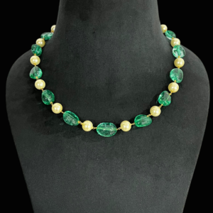 Necklace For Women Tourmaline Pearl Single Layeded  Mala for stylish women