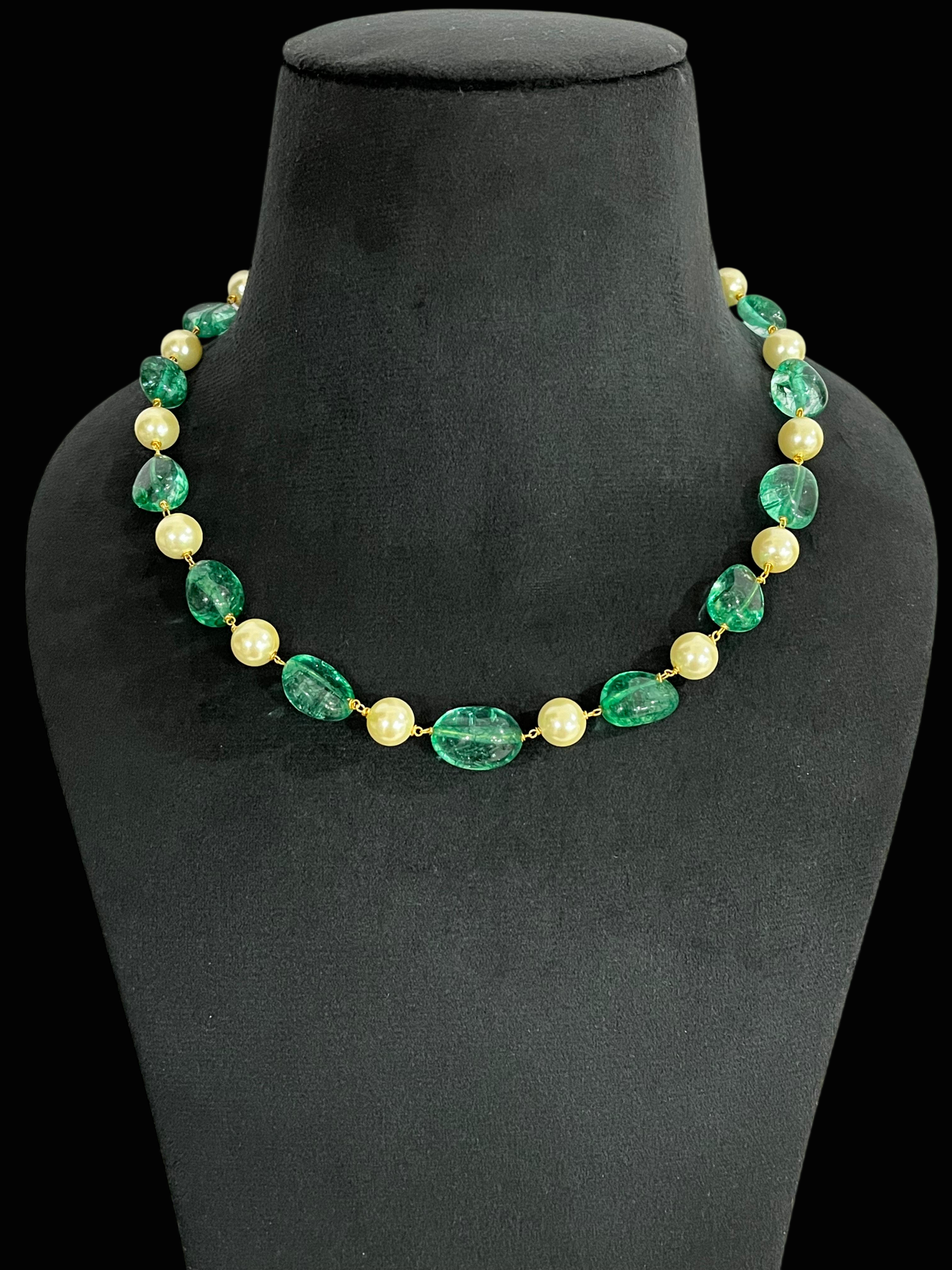 Necklace For Women Tourmaline Pearl Single Layeded Mala for stylish women