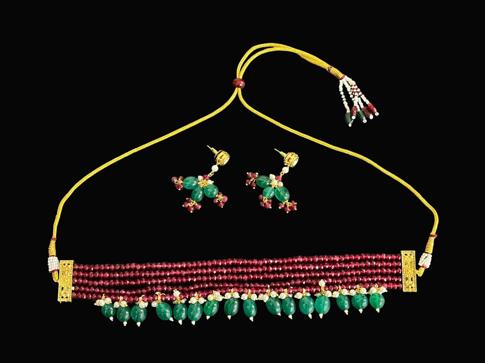 Necklace For Women Multi Color Multi Layered Beaded Stunning Statement Chic Choker Jewellery Set - Image 2