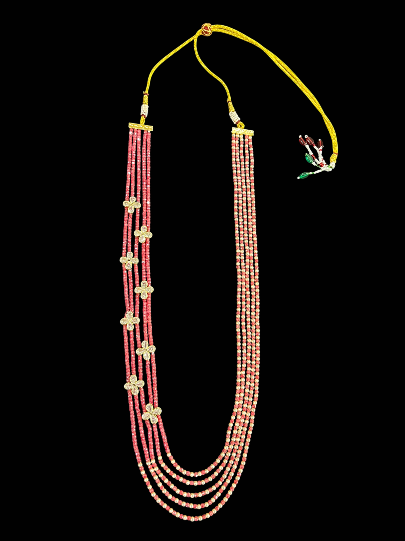 Multi-Strand Swaroski Pearl Beaded Necklace set with earrings Floral CZ Accents - Image 11