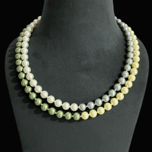 Elegant Multi Color 10 MM Pearl Beaded Choker Necklace