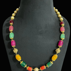 Premium Multi Color Single Layered Stylish Statement Bollywood Inspired Stunning Pearl Necklace Mala