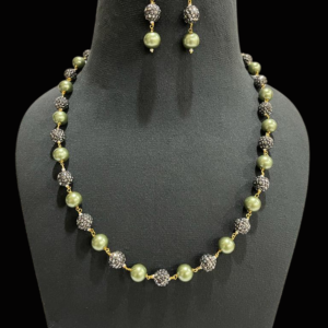 Single Layer Pearl Necklace For Women With Earring Gift For Her