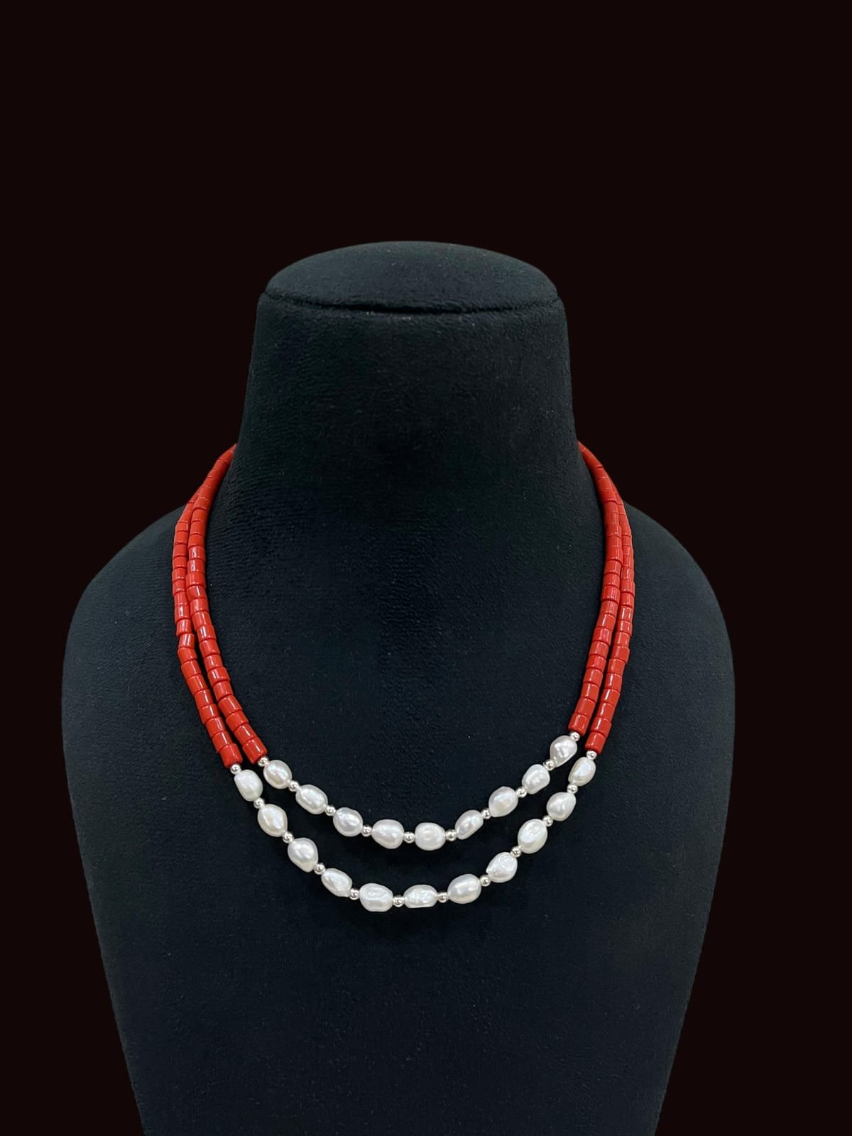 Premium double layered freshwater pearl necklace for stylish women
