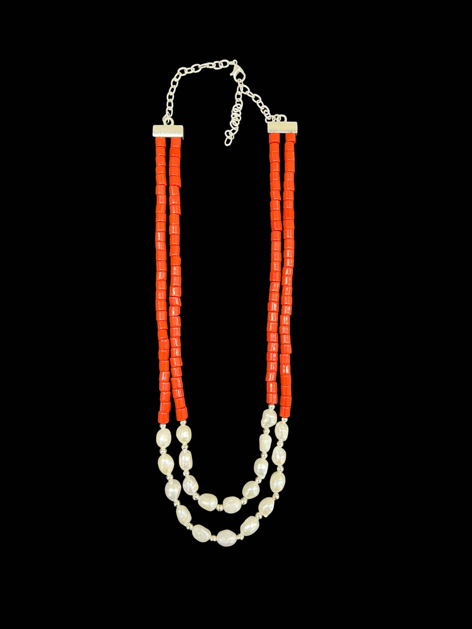 Premium double layered freshwater pearl necklace for stylish women - Image 2
